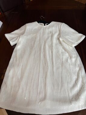 Theory Cream Sequin Mini Dress